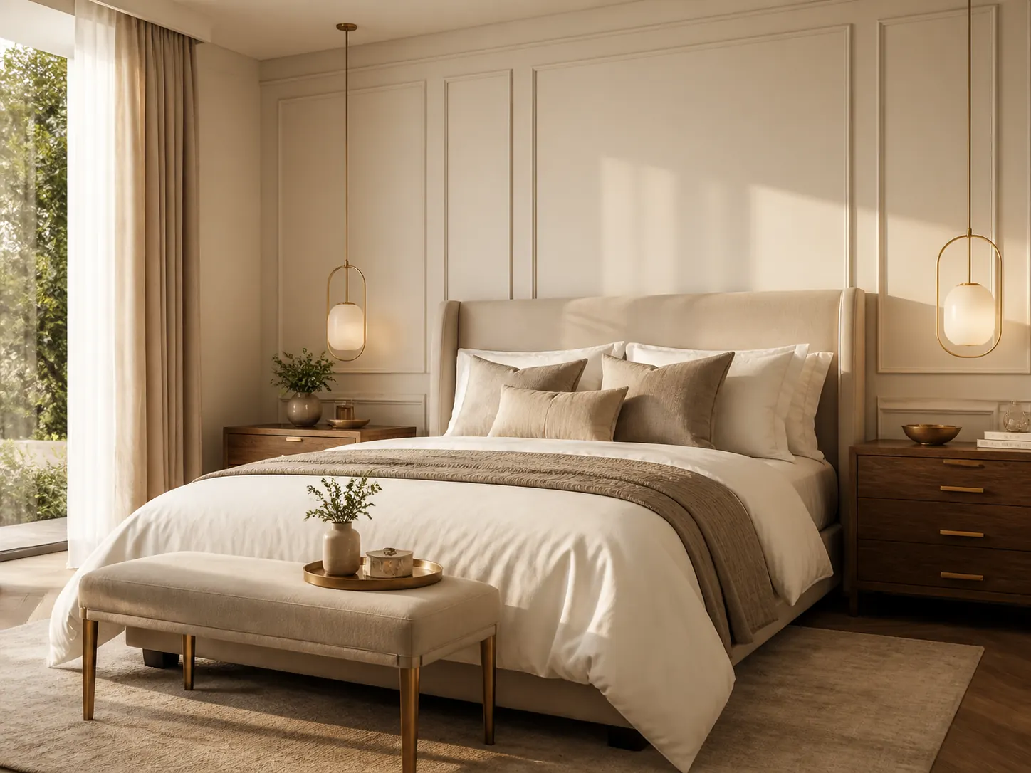 Elegant bedroom representing affordable luxury