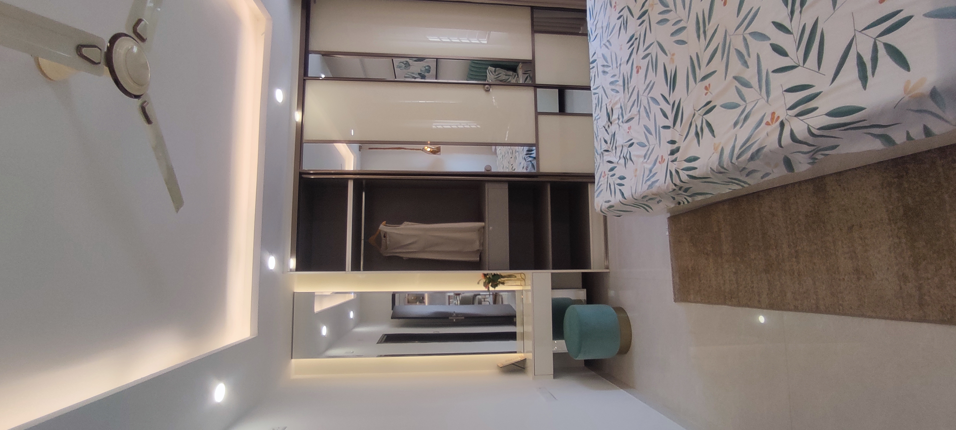 Designer glass and timber wardrobe